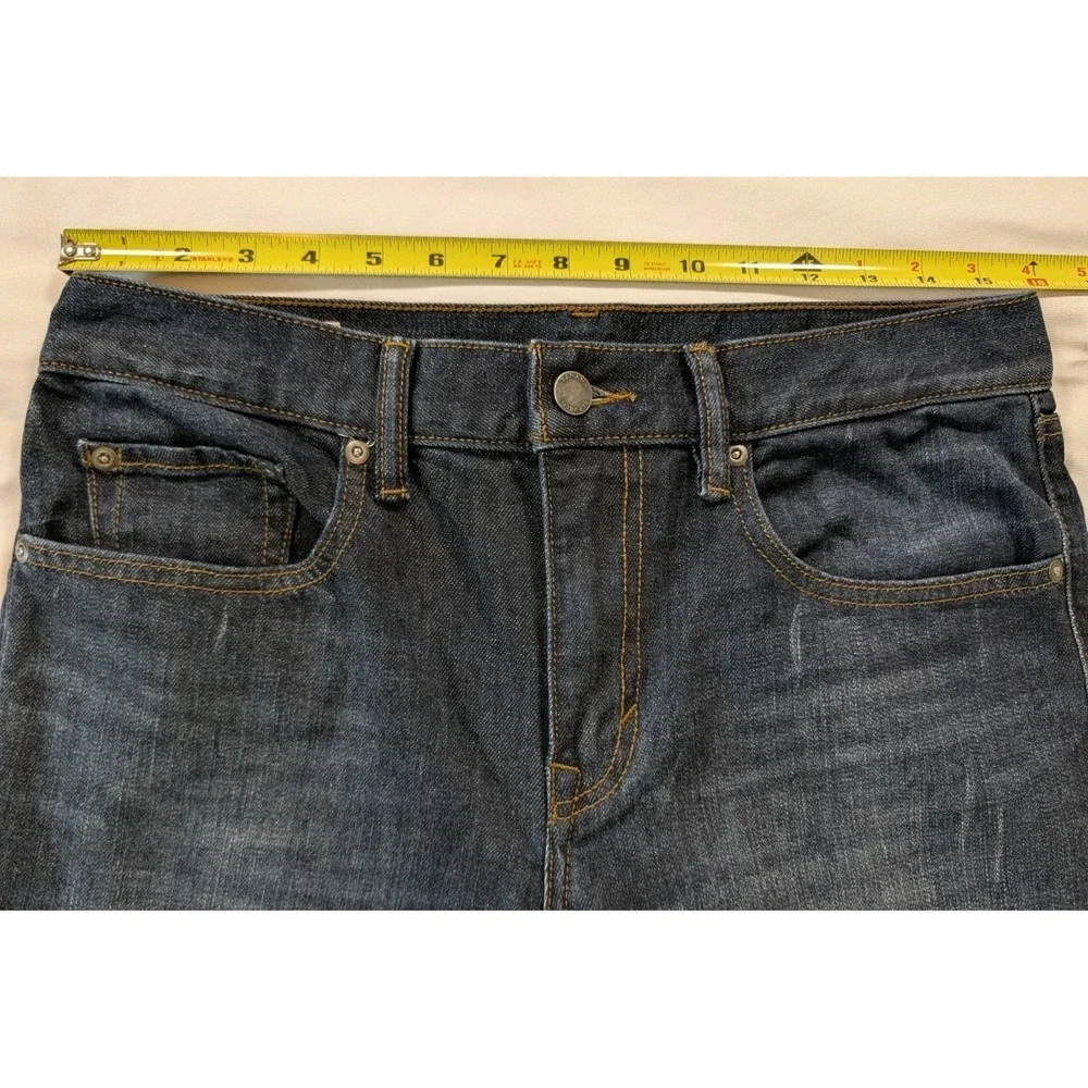Banana Republic Men Slim Fit Jeans 30(32)x32 Dark Wash Stretch Denim 5-Pocket